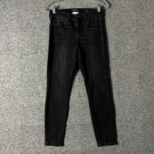 Liverpool Women's Size 0/25 Petite Black High Rise Ankle Stretch Denim Jeans